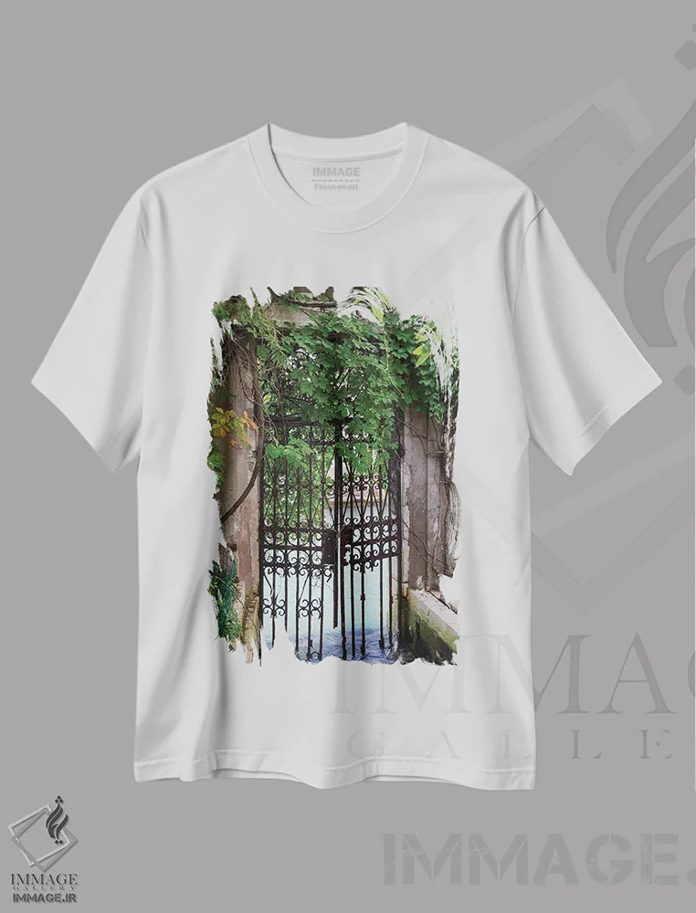 تیشرت سفید طرح دار ورودی شیک کانال، مدیوم اثر لورا دناردو | فروشگاه ایماژ