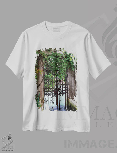 تیشرت سفید طرح دار ورودی شیک کانال، مدیوم اثر لورا دناردو | فروشگاه ایماژ