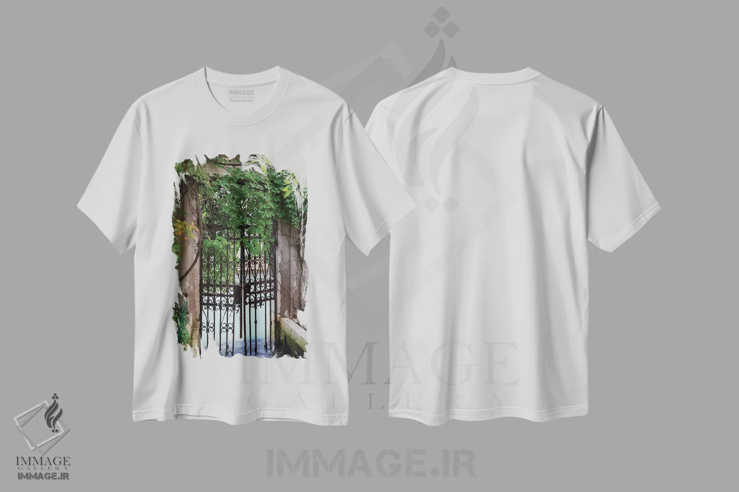 تیشرت سفید طرح دار ورودی شیک کانال، مدیوم اثر لورا دناردو | فروشگاه ایماژ
