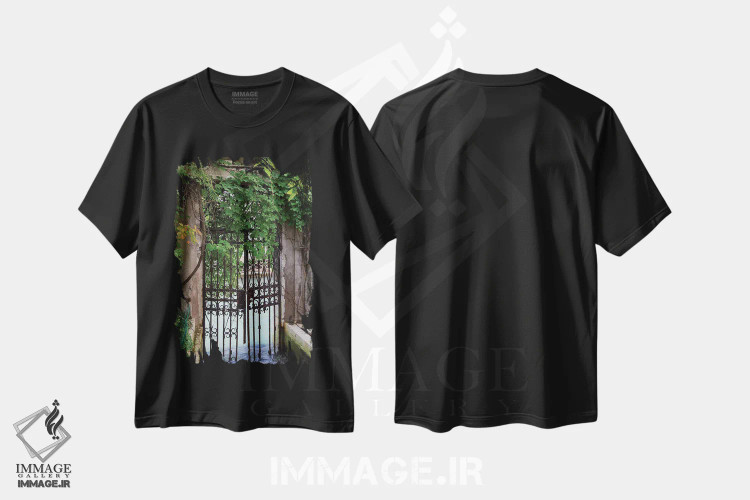 تیشرت مشکی طرح دار ورودی شیک کانال، مدیوم اثر لورا دناردو | immage.ir