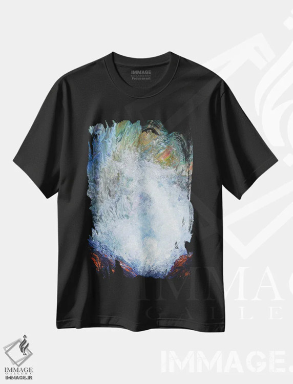 تیشرت مشکی طرح دار شاخ های آب پاش در خلیج دپو، آبستره اثر لورا ایورسن | immage.ir