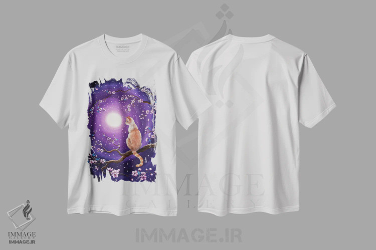 تیشرت سفید طرح دار آثار لورا ایورسن - immage.ir