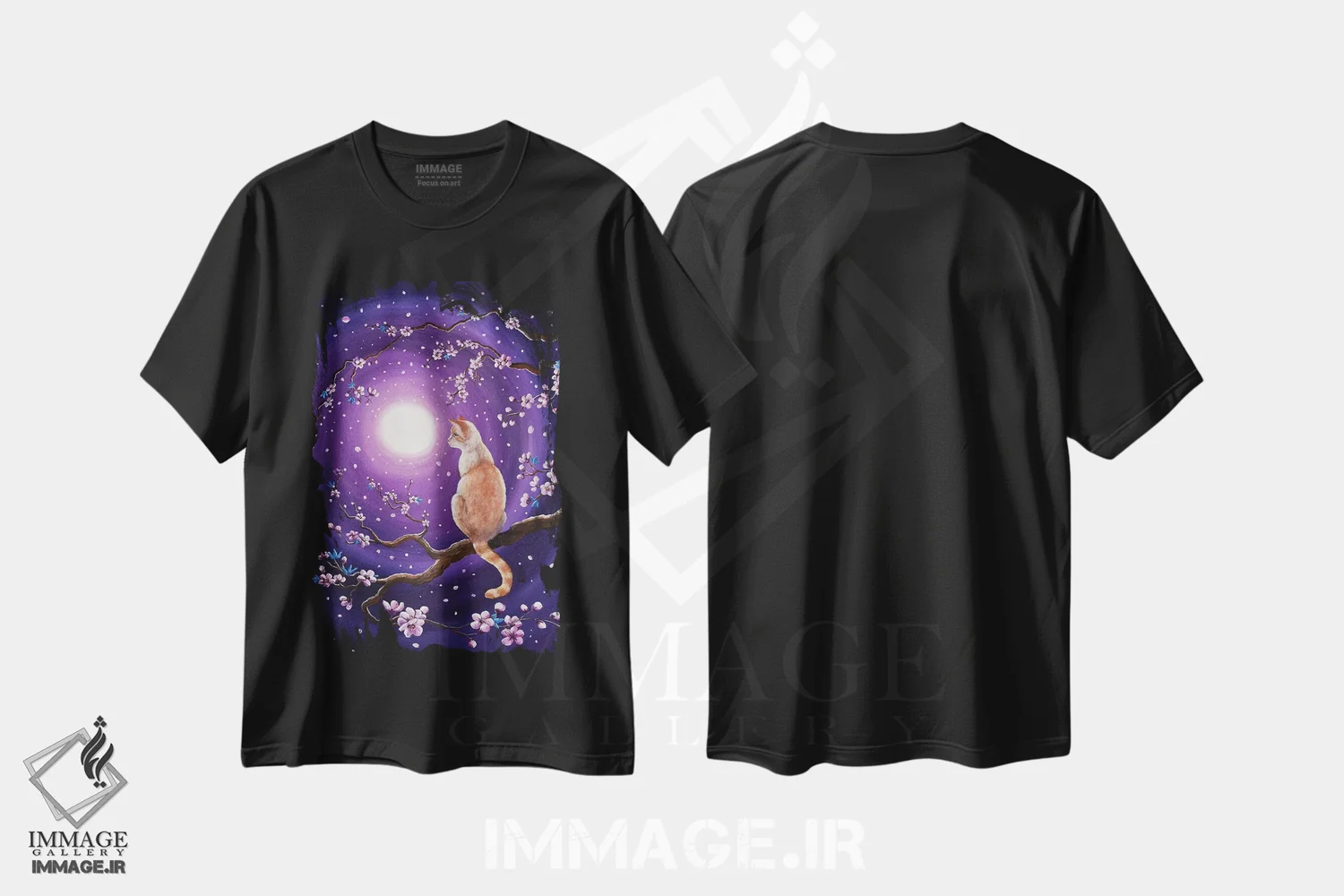 تیشرت مشکی طرح دار آثار لورا ایورسن - فروشگاه ایماژ