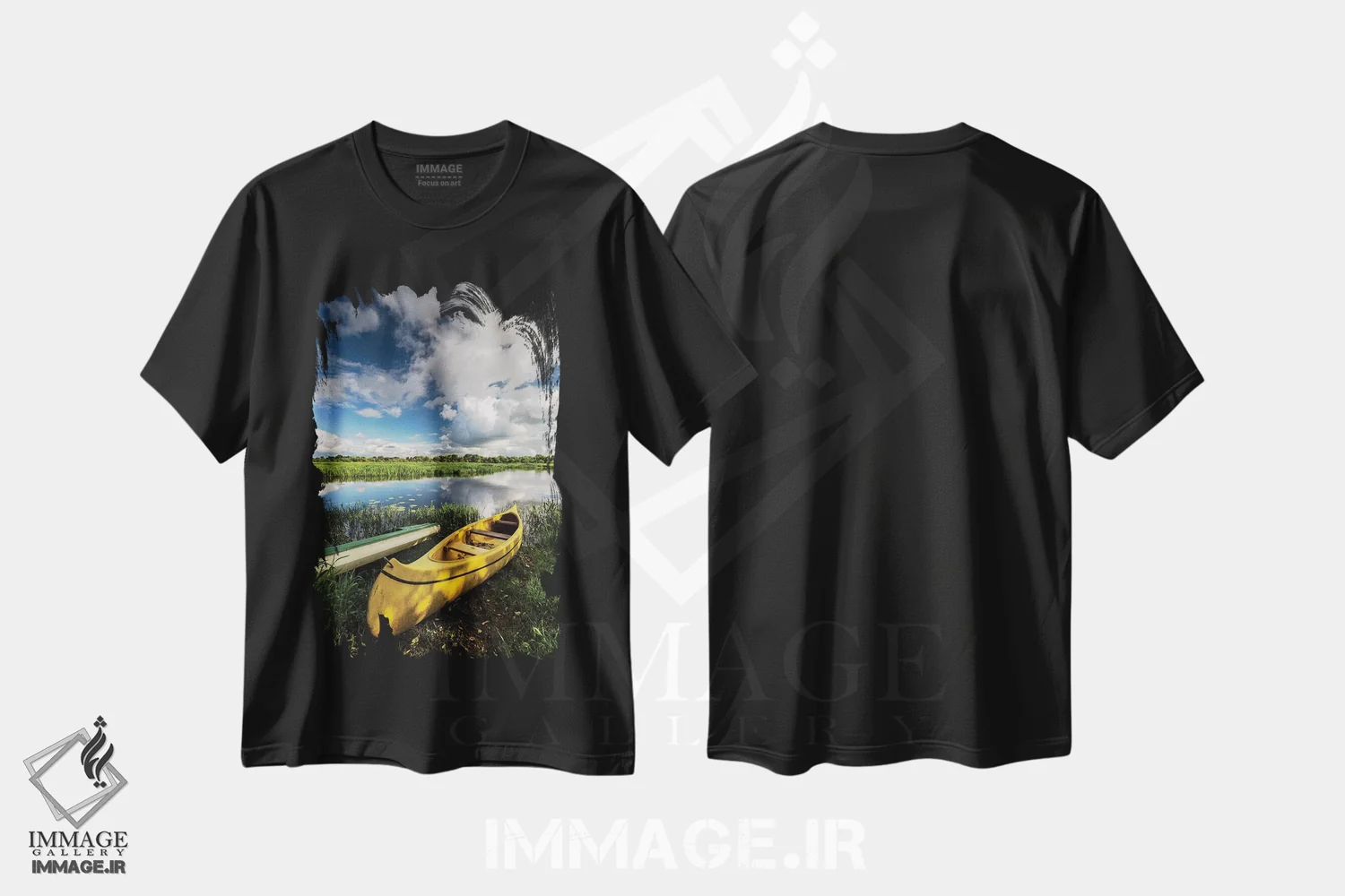 تیشرت مشکی طرح دار لهستان، استان مازووی، رود بوگ II، مدیوم اثر میکولاج گوسپودرک | فروشگاه ایماژ