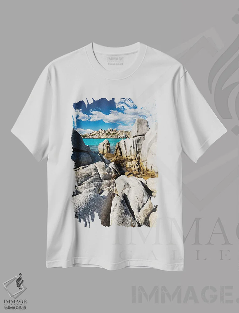 تیشرت سفید طرح دار فرانسه، کورسیکا، لاوتزی I، مدیوم اثر میکولاج گوسپودرک | immage.ir