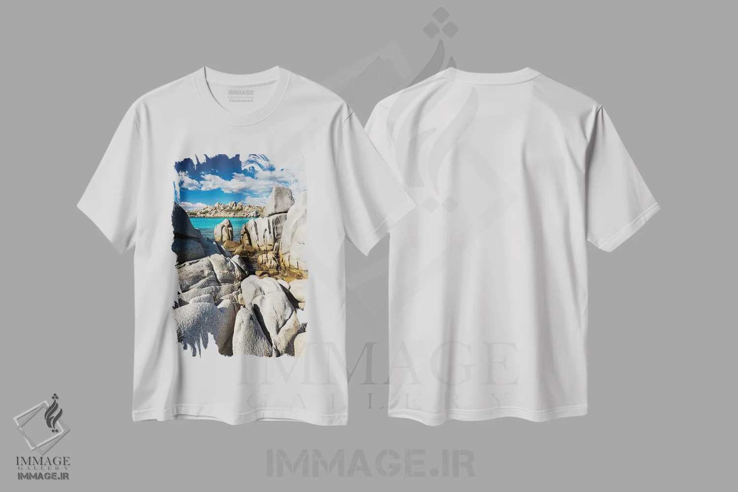 تیشرت سفید طرح دار فرانسه، کورسیکا، لاوتزی I، مدیوم اثر میکولاج گوسپودرک | immage.ir