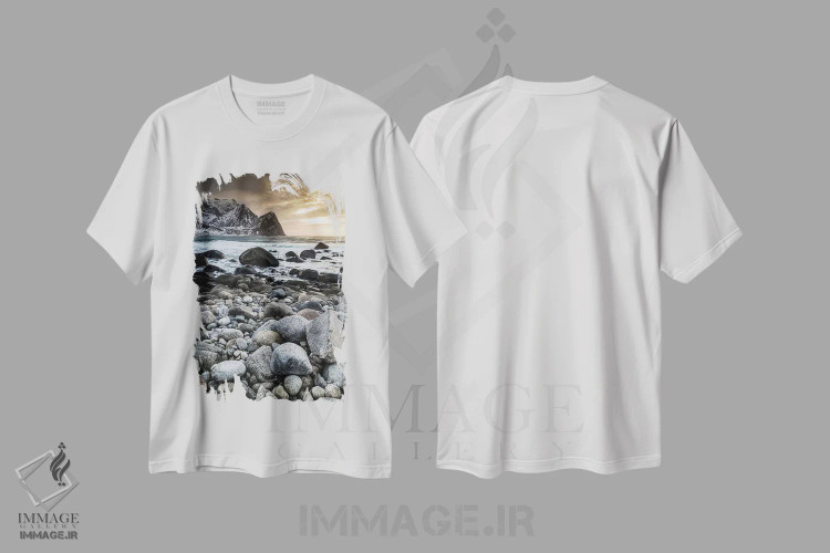 تیشرت سفید طرح دار نروژ، لوفوتن، اونستاد I، مدیوم اثر میکولاج گوسپودرک | فروشگاه ایماژ