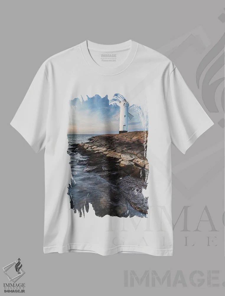 تیشرت سفید طرح دار لهستان، دریای بالتیک، سوینواوی چه، دکور ساحلی اثر میکولاج گوسپودرک | immage.ir