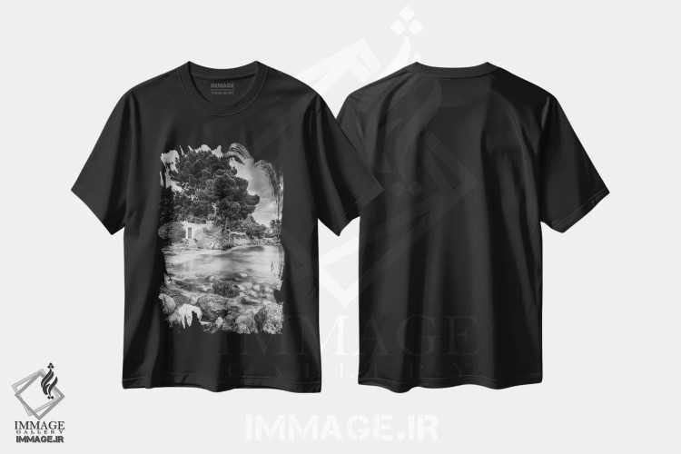 تیشرت مشکی طرح دار اسپانیا، مایورکا، عکاسی سیاه و سفید اثر میکولاج گوسپودرک | immage.ir