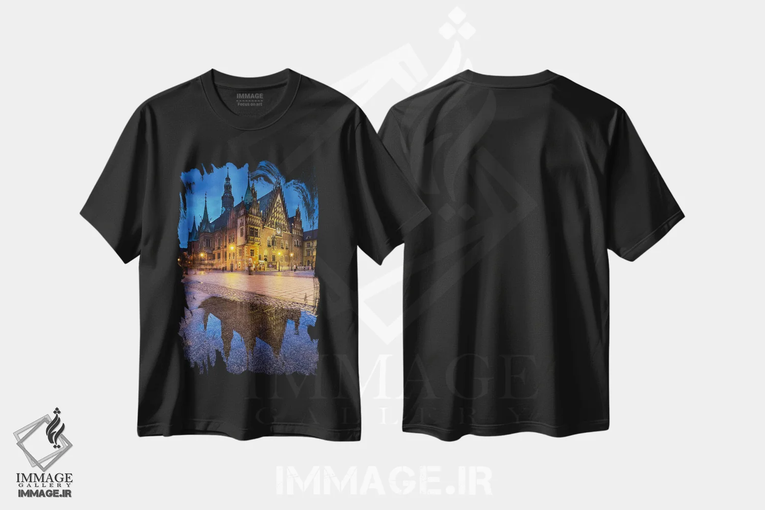 تیشرت مشکی طرح دار لهستان، وروتسواف، میدان اصلی II، مدیوم اثر میکولاج گوسپودرک | فروشگاه ایماژ