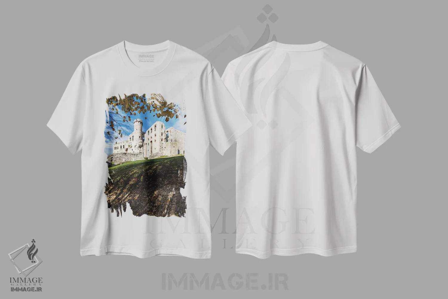تیشرت سفید طرح دار قلعه اوگرودزینیتس، پاییز، لهستان، مدیوم اثر میکولاج گوسپودرک | immage.ir