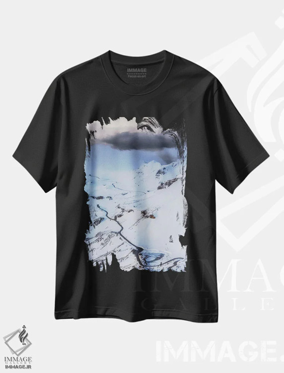 تیشرت مشکی طرح دار جاده مرتفع گروس گلوکنر، زمستان، اتریش، مدیوم اثر میکولاج گوسپودرک | immage.ir