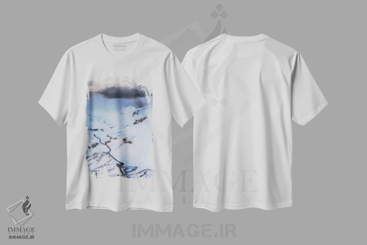 تیشرت سفید طرح دار جاده مرتفع گروس گلوکنر، زمستان، اتریش، مدیوم اثر میکولاج گوسپودرک | فروشگاه ایماژ
