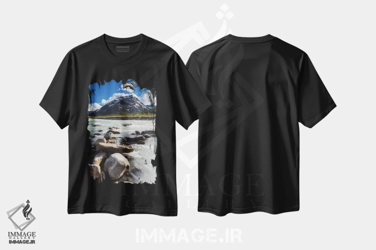 تیشرت مشکی طرح دار یوتونهیمن، نروژ، مدیوم اثر میکولاج گوسپودرک | فروشگاه ایماژ