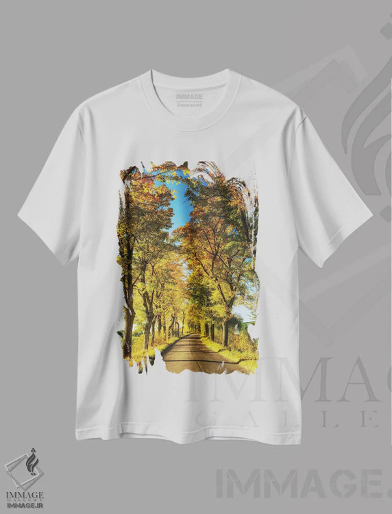 تیشرت سفید طرح دار جاده جادویی، مدیوم اثر میکولاج گوسپودرک | فروشگاه ایماژ