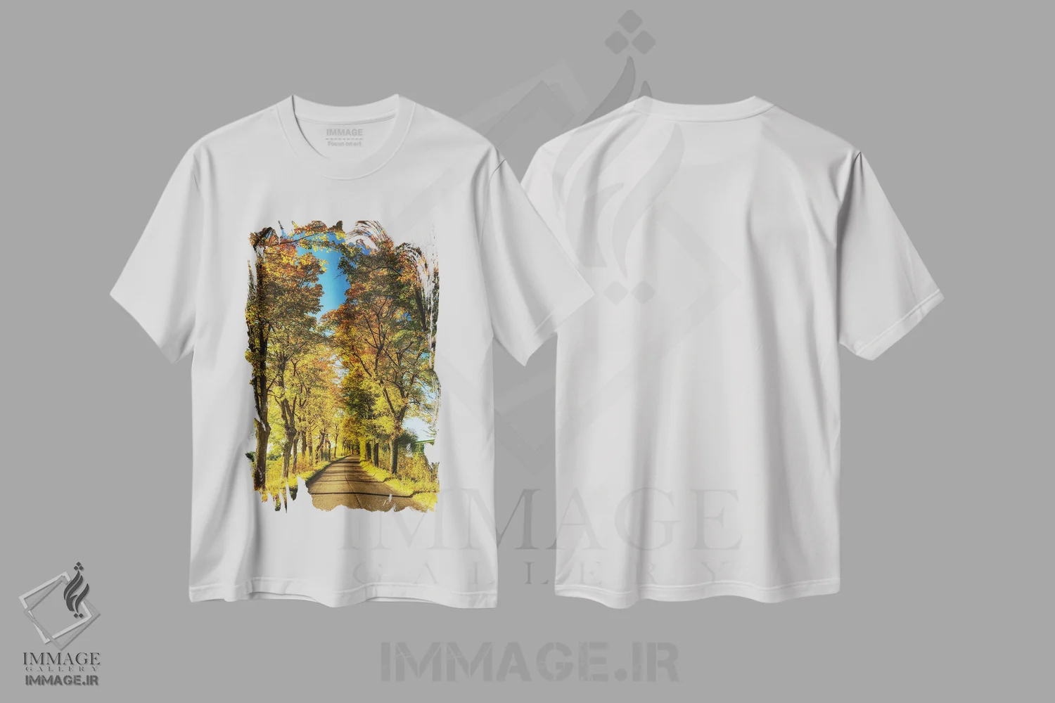 تیشرت سفید طرح دار جاده جادویی، مدیوم اثر میکولاج گوسپودرک | فروشگاه ایماژ