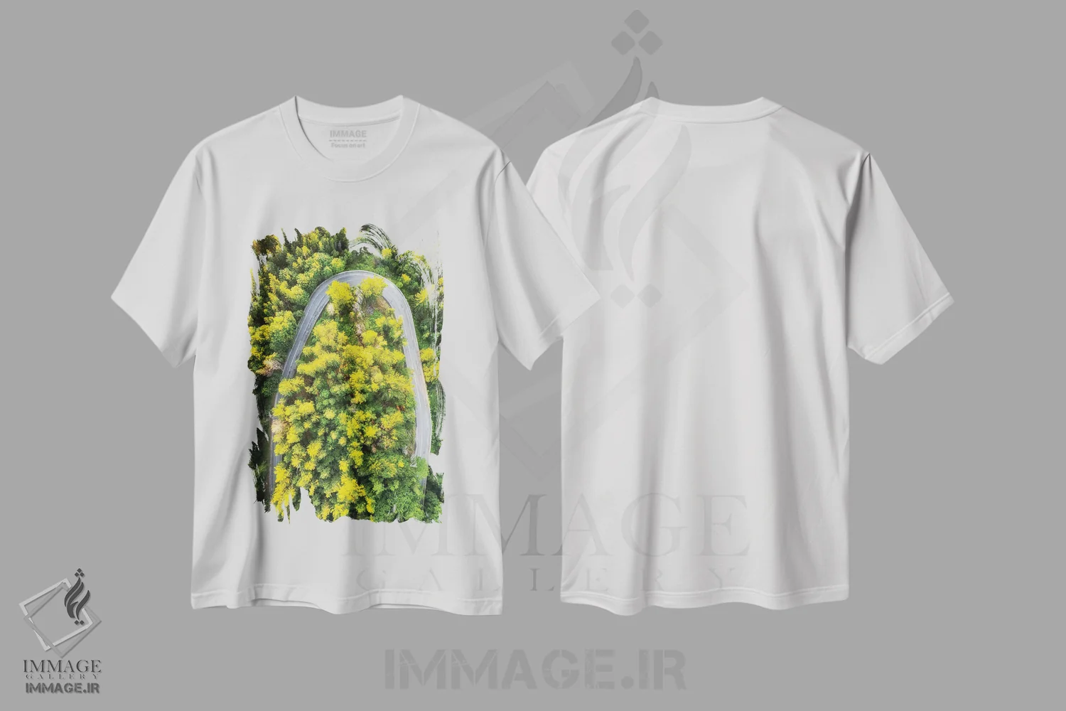 تیشرت سفید طرح دار جاده جادویی، عکاسی هوایی اثر میکولاج گوسپودرک | immage.ir