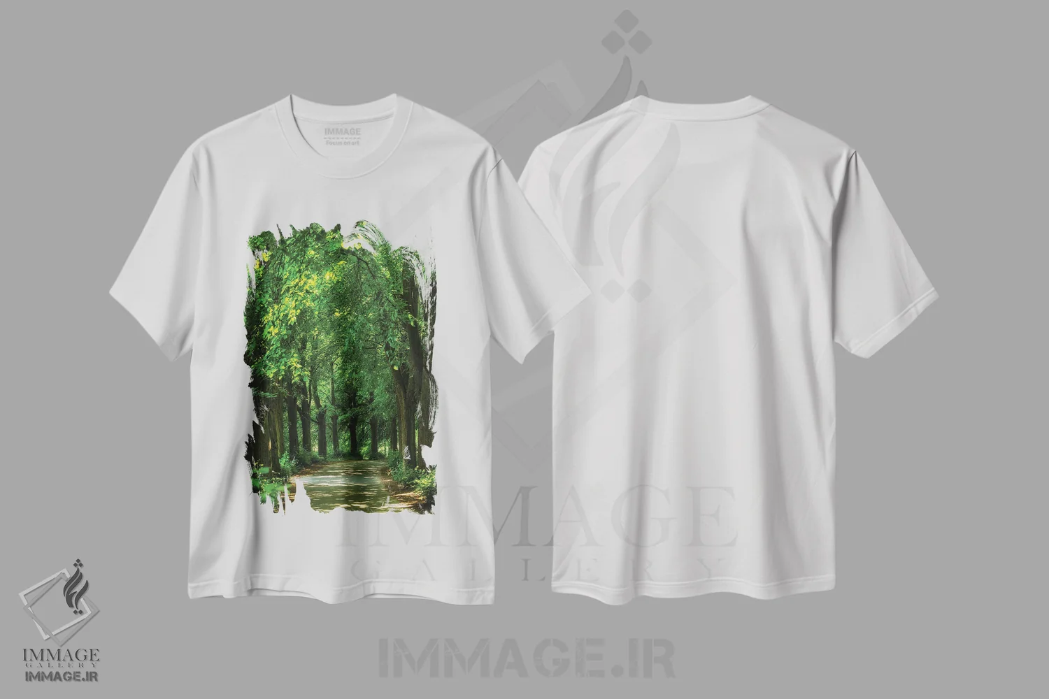 تیشرت سفید طرح دار جاده مجین، مدیوم اثر میکولاج گوسپودرک | immage.ir