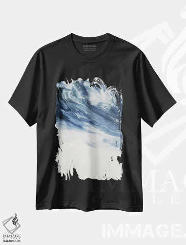 تیشرت مشکی طرح دار انتظار، آبستره اثر کوری لاوِل | فروشگاه ایماژ
