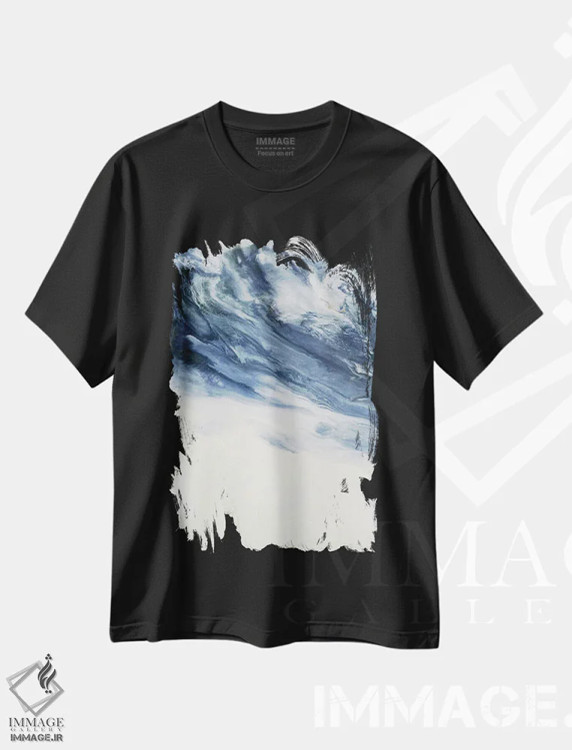 تیشرت مشکی طرح دار انتظار، آبستره اثر کوری لاوِل | فروشگاه ایماژ