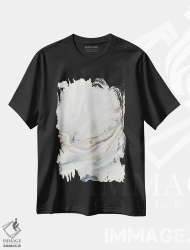تیشرت مشکی طرح دار درهم تنیده اثر کوری لاوِل | فروشگاه ایماژ