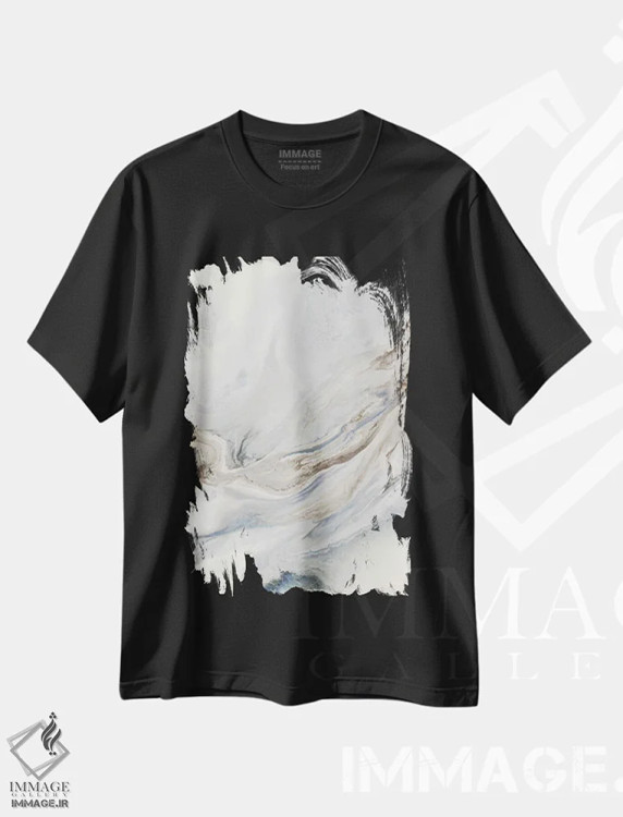 تیشرت مشکی طرح دار درهم تنیده اثر کوری لاوِل | فروشگاه ایماژ