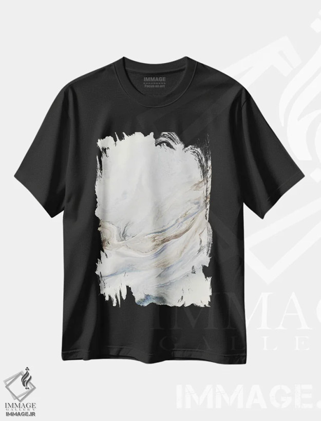 تیشرت مشکی طرح دار درهم تنیده اثر کوری لاوِل | فروشگاه ایماژ