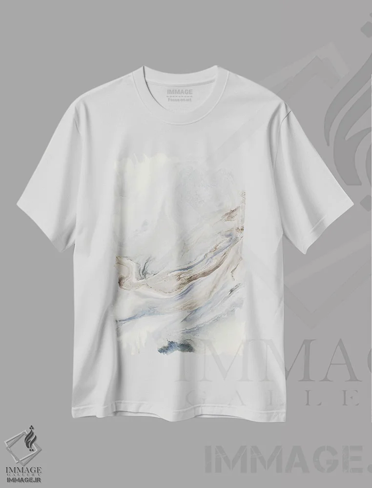 تیشرت سفید طرح دار درهم تنیده اثر کوری لاوِل | immage.ir