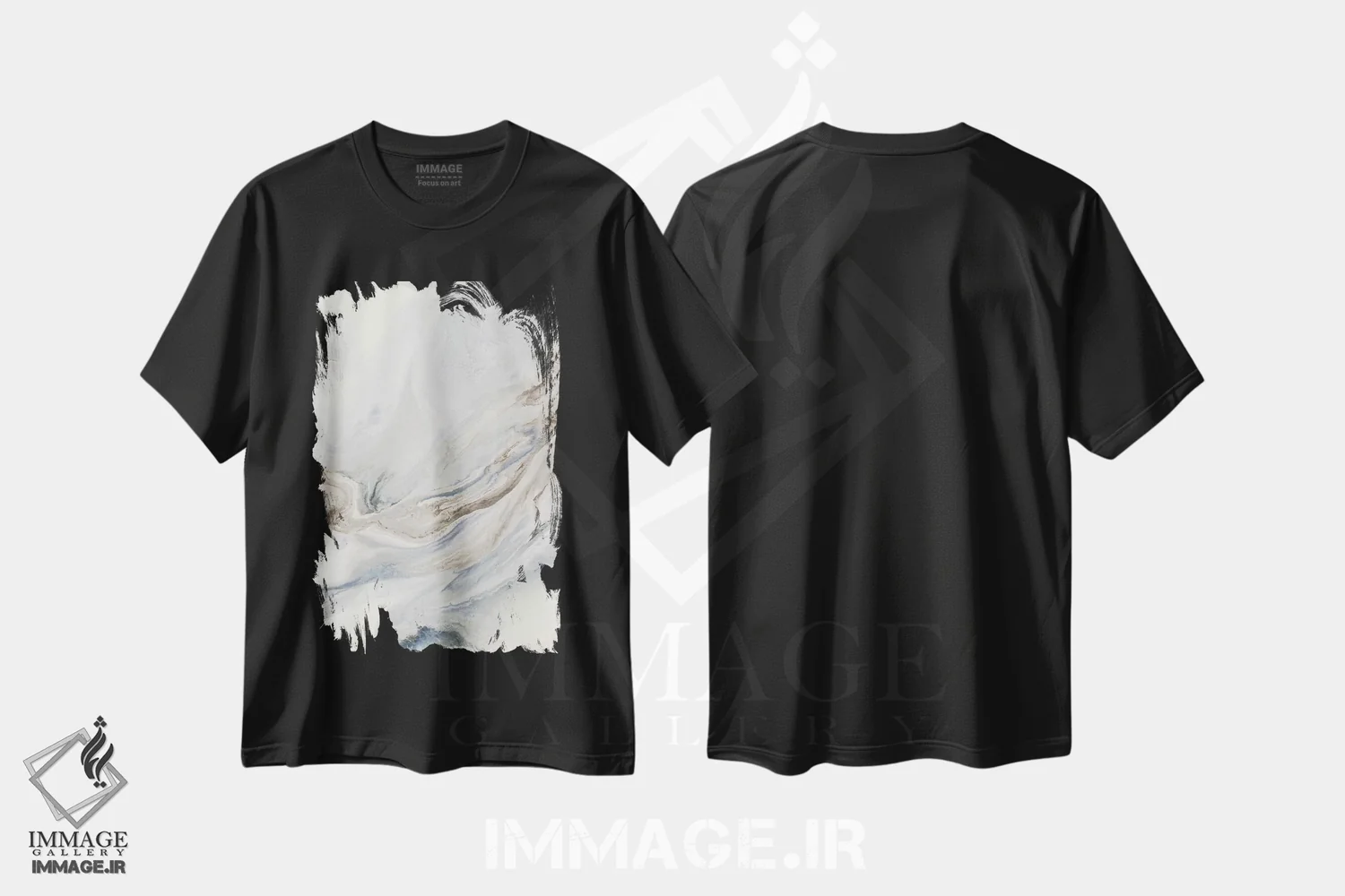 تیشرت مشکی طرح دار درهم تنیده اثر کوری لاوِل | فروشگاه ایماژ