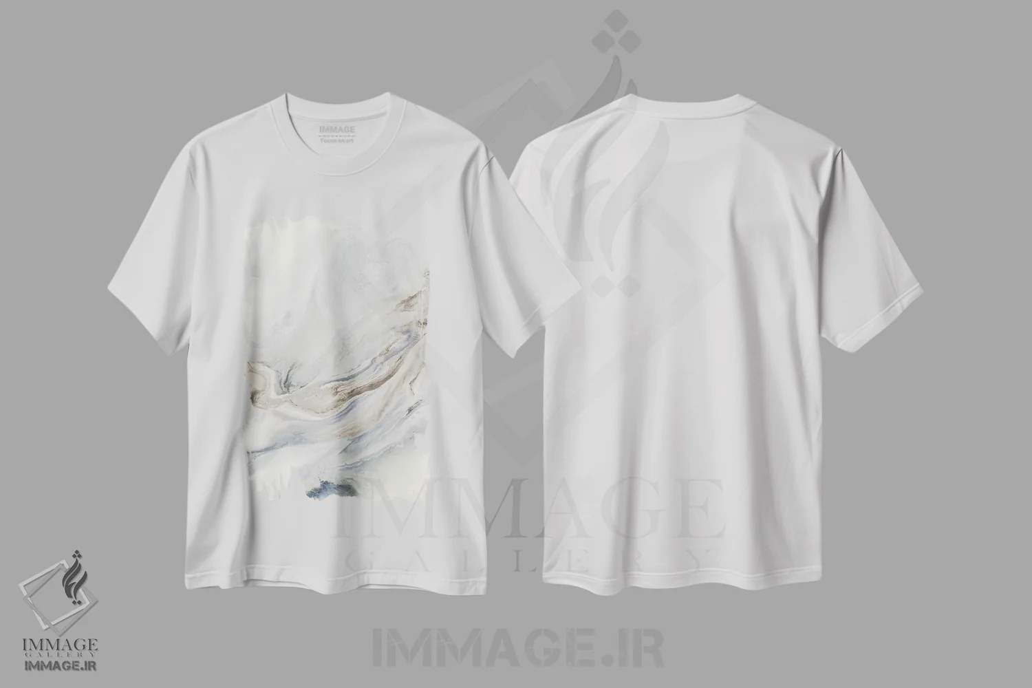 تیشرت سفید طرح دار درهم تنیده اثر کوری لاوِل | immage.ir