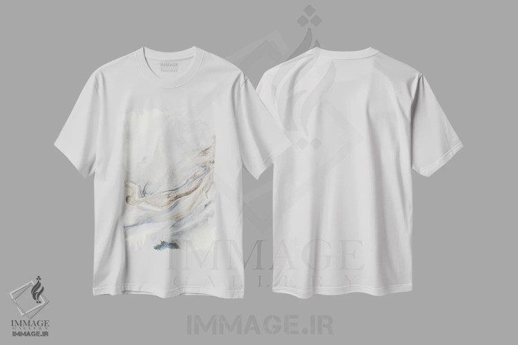 تیشرت سفید طرح دار درهم تنیده اثر کوری لاوِل | immage.ir