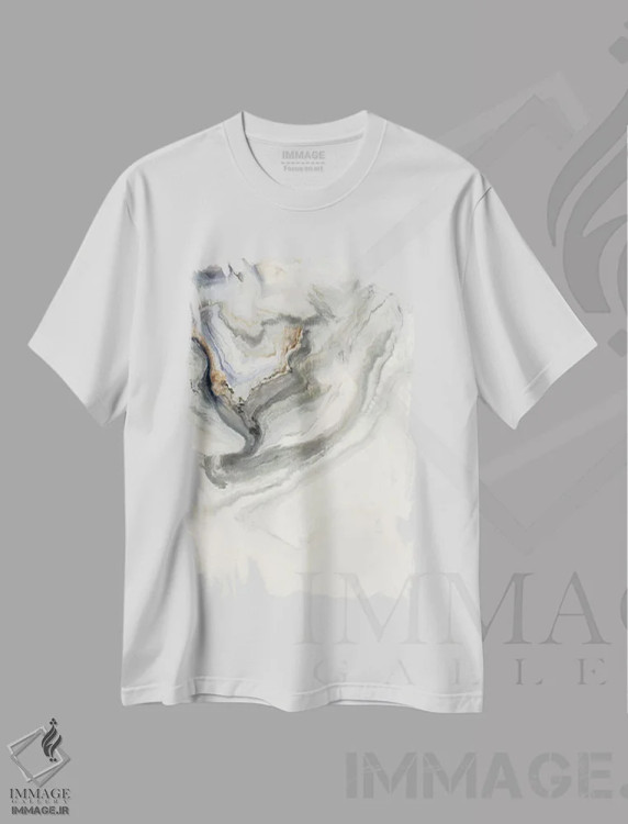 تیشرت سفید طرح دار بی نام خاکستری/قهوه ای اثر کوری لاوِل | فروشگاه ایماژ