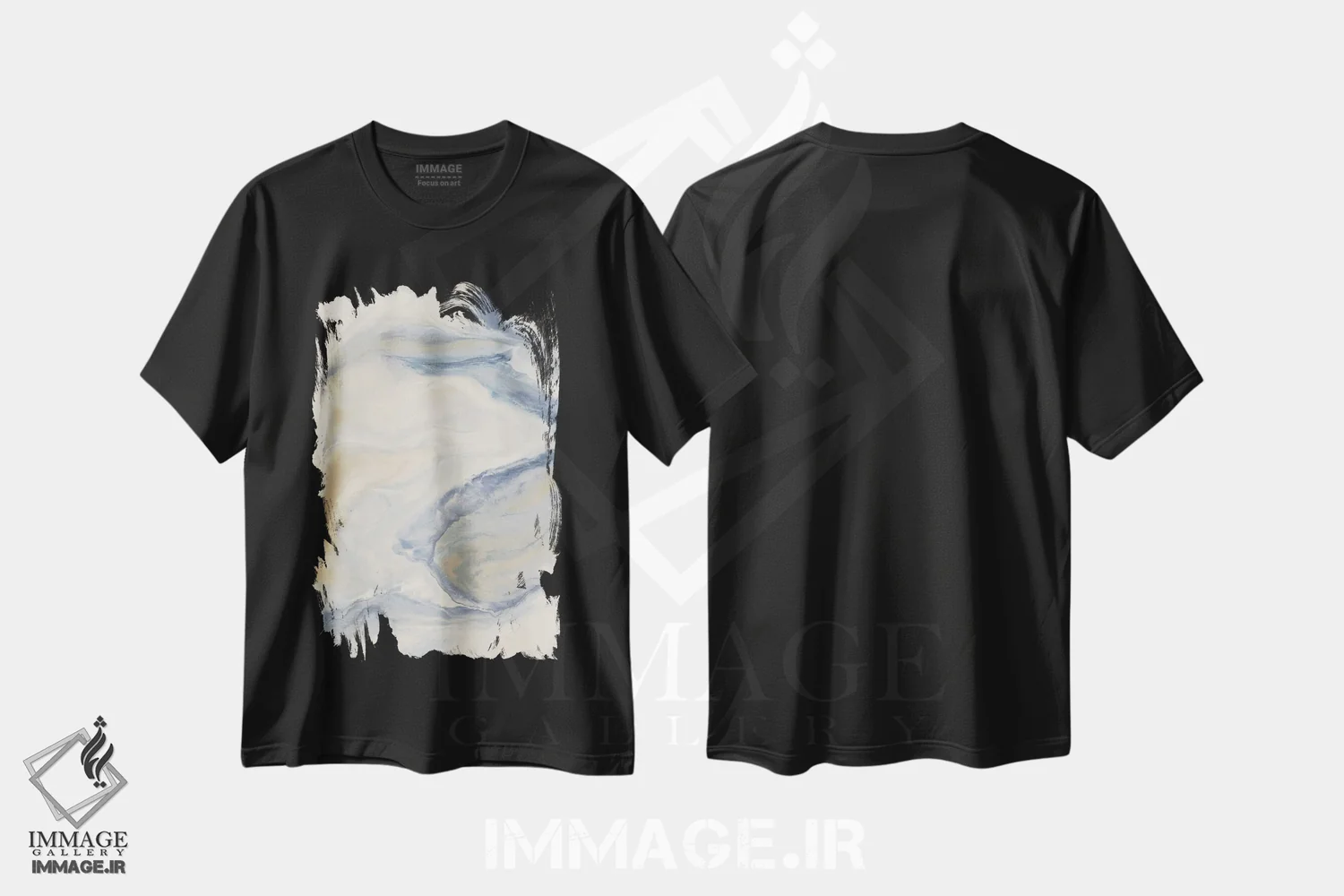 تیشرت مشکی طرح دار بی نام آبی خنثی اثر کوری لاوِل | فروشگاه ایماژ