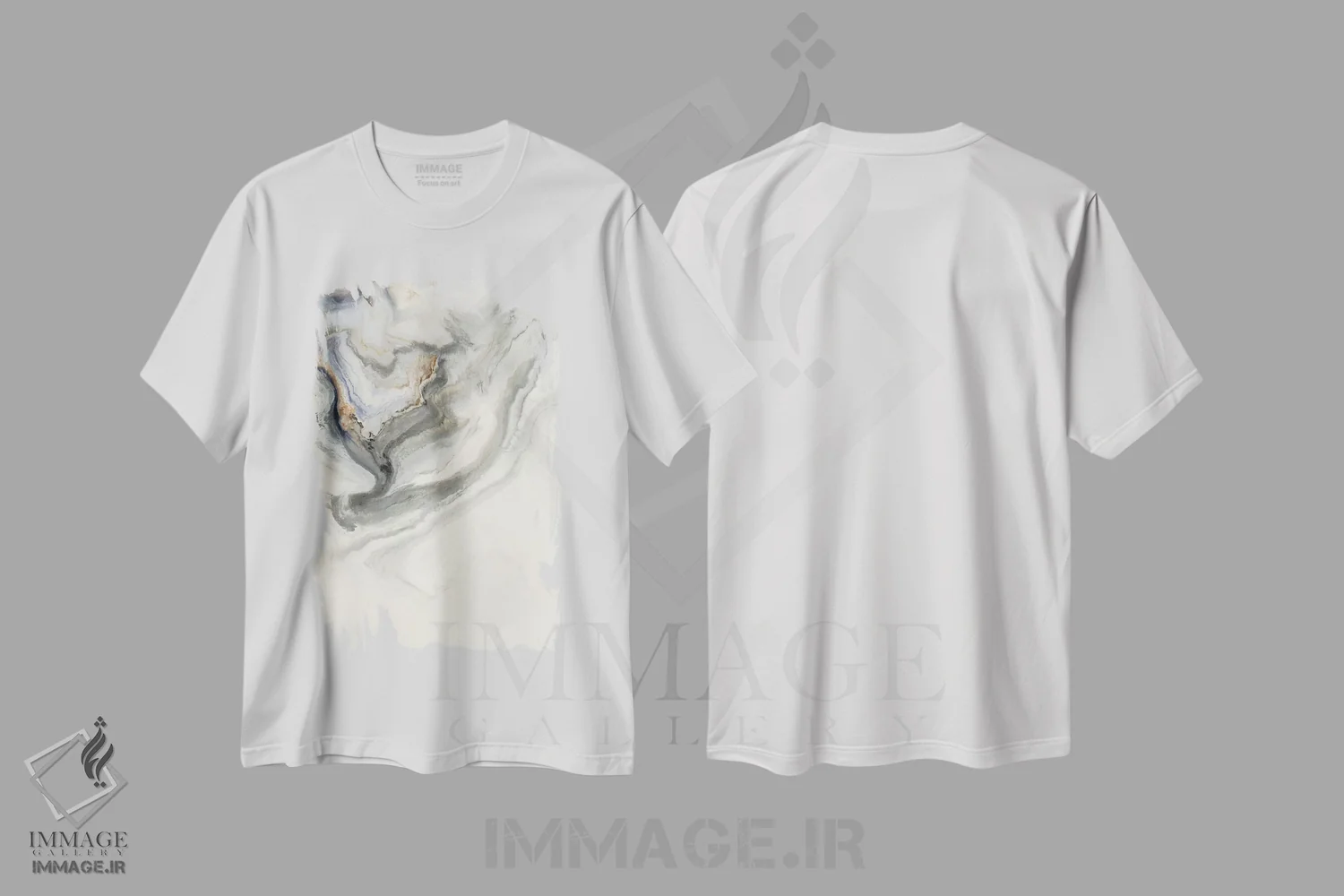 تیشرت سفید طرح دار بی نام خاکستری/قهوه ای اثر کوری لاوِل | فروشگاه ایماژ