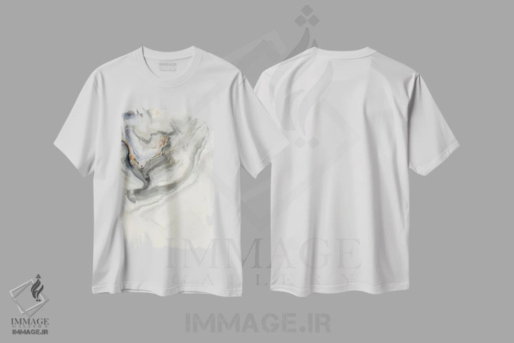 تیشرت سفید طرح دار بی نام خاکستری/قهوه ای اثر کوری لاوِل | فروشگاه ایماژ