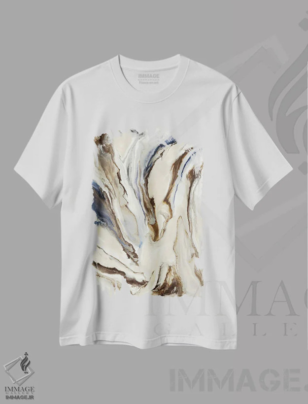 تیشرت سفید طرح دار عازم شدن اثر کوری لاوِل | فروشگاه ایماژ