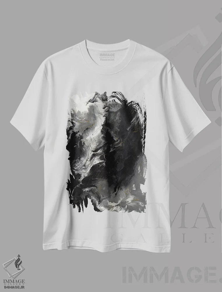 تیشرت سفید طرح دار تغییرات، آبستره اثر کوری لاوِل | immage.ir