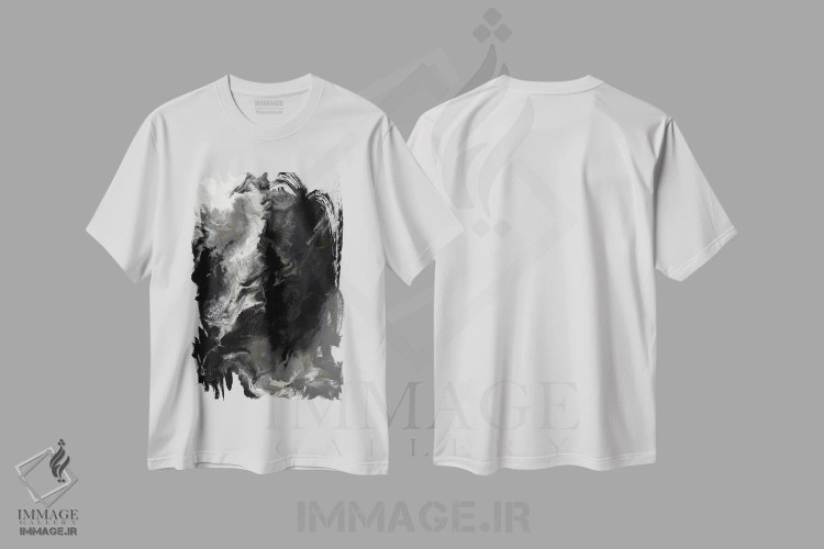 تیشرت سفید طرح دار تغییرات، آبستره اثر کوری لاوِل | immage.ir