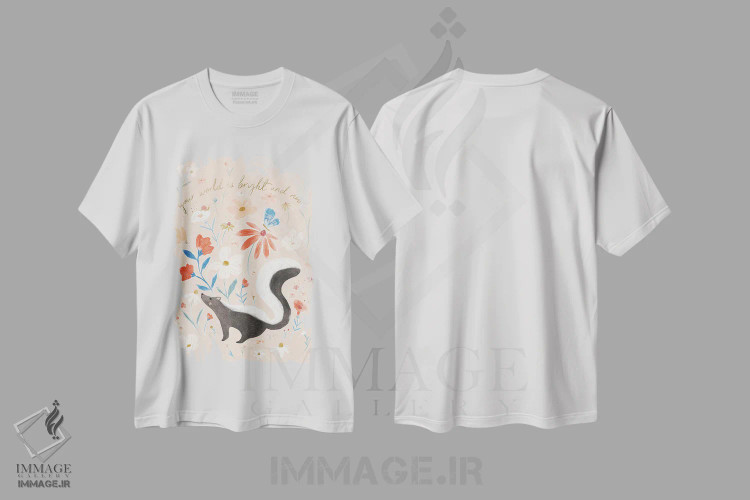 تیشرت سفید طرح دار کارت روشن و نو، دکور معاصر اثر جیل لابینیک | فروشگاه ایماژ