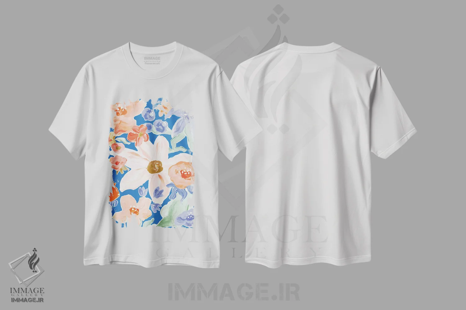 تیشرت سفید طرح دار گل نقاشی شده، دکور معاصر اثر جیل لابینیک | immage.ir