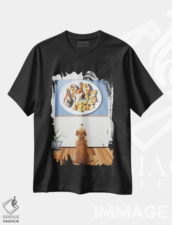 تیشرت مشکی طرح دار آرزوها، هنر فاخر معاصر اثر لوسیا برگامینی | فروشگاه ایماژ