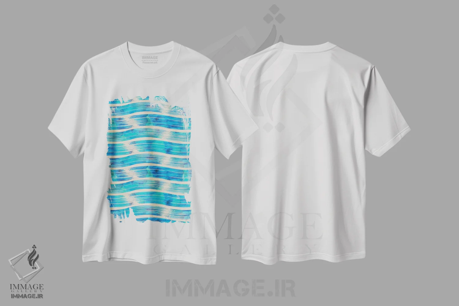 تیشرت سفید طرح دار موج دار اثر لیندا برتل | immage.ir