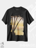 تیشرت مشکی طرح دار نزدیک شدن به افق II، دکور ساحلی اثر لیندا بالیکو | فروشگاه ایماژ