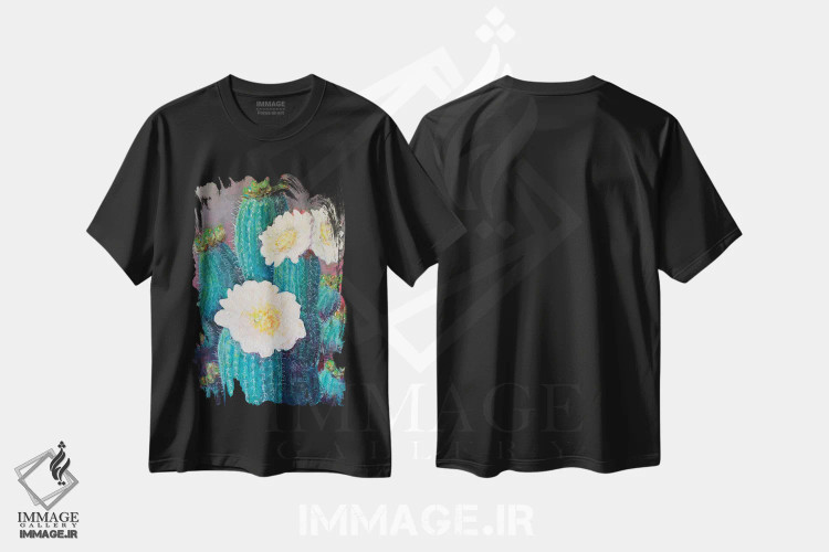 تیشرت مشکی طرح دار کاپریانا، هنر فاخر معاصر اثر لیزا باترز | immage.ir