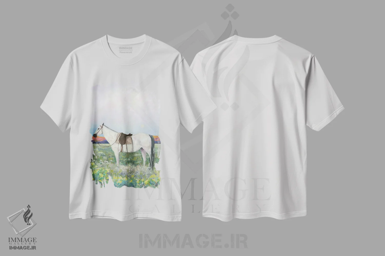 تیشرت سفید طرح دار حقیقی، هنر فاخر معاصر اثر لیزا باترز | فروشگاه ایماژ