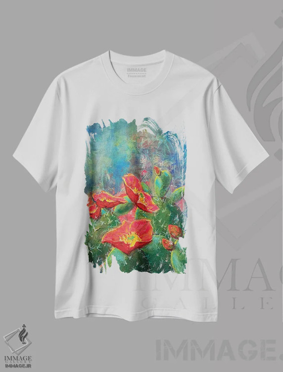 تیشرت سفید طرح دار برای لیلی، هنر فاخر معاصر اثر لیزا باترز | immage.ir