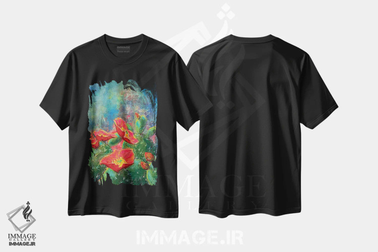 تیشرت مشکی طرح دار برای لیلی، هنر فاخر معاصر اثر لیزا باترز | فروشگاه ایماژ