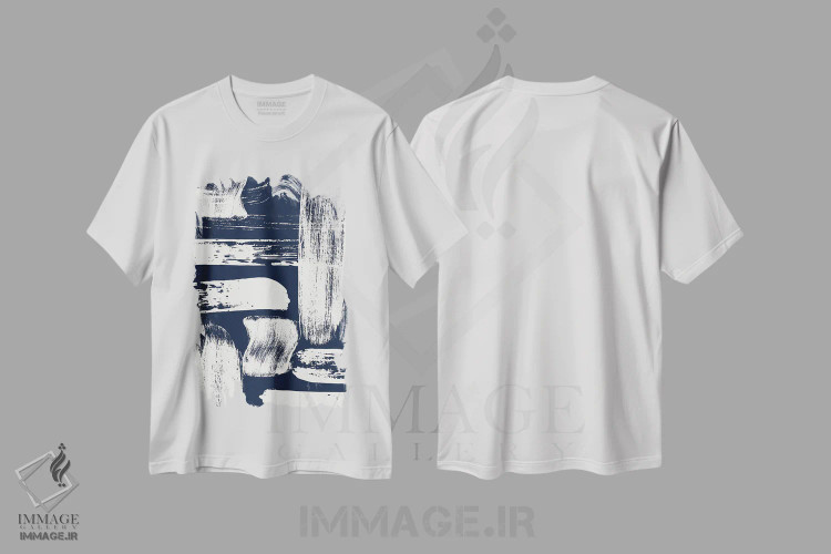 تیشرت سفید طرح دار خطوط ملکه درام II، آبستره اثر لولا بیژو و کمپانی | فروشگاه ایماژ