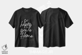 تیشرت مشکی طرح دار خیلی خوشحالم که خانه ای، هنر تزئینی سیاه و سفید اثر لولا بیژو و کمپانی | immage.ir