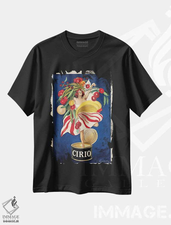 تیشرت مشکی طرح دار چیریو، تایپوگرافی اثر لئونتو کاپیلو | immage.ir